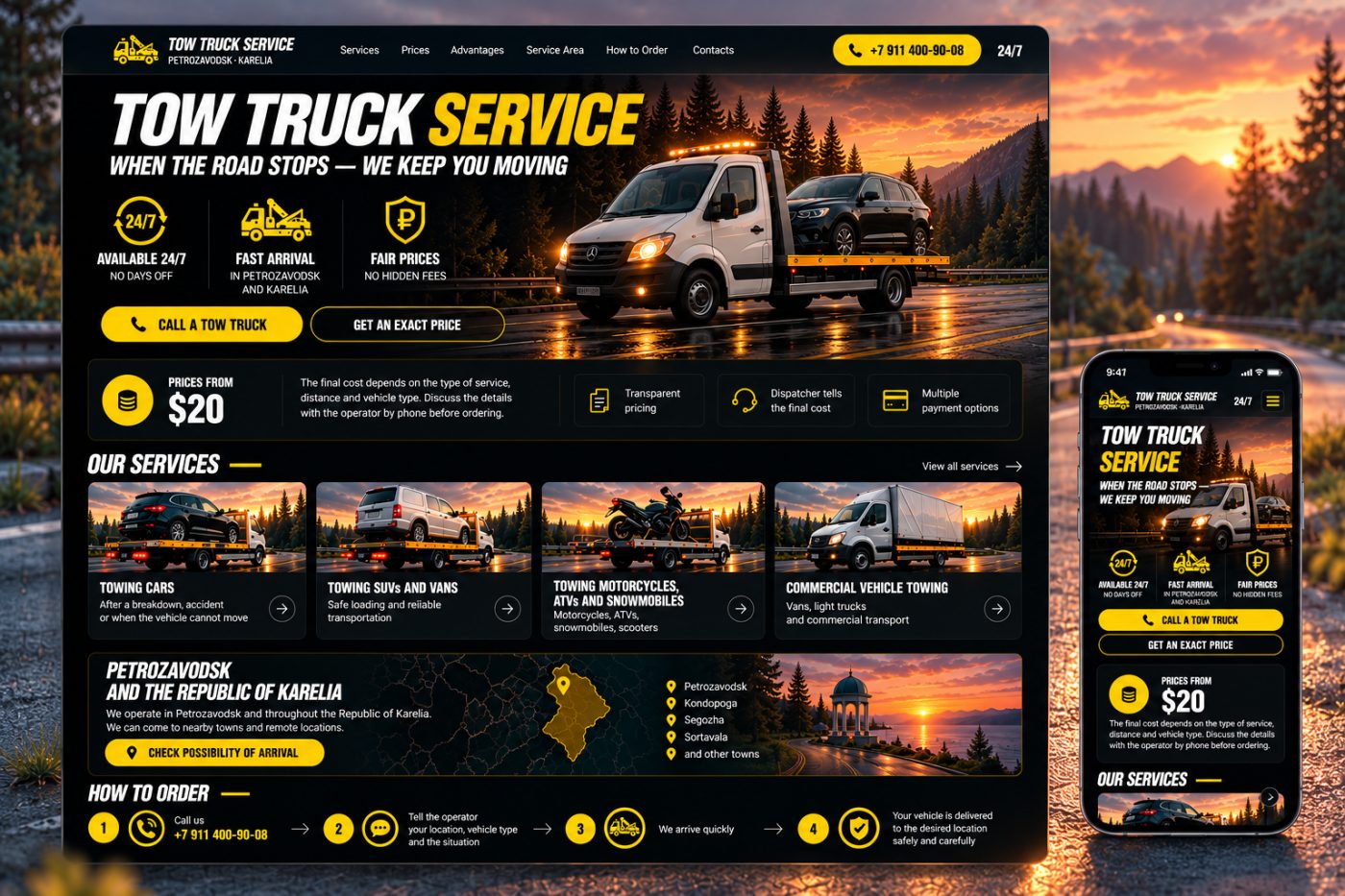 Tow Truck Service — Roadside Assistance in Karelia