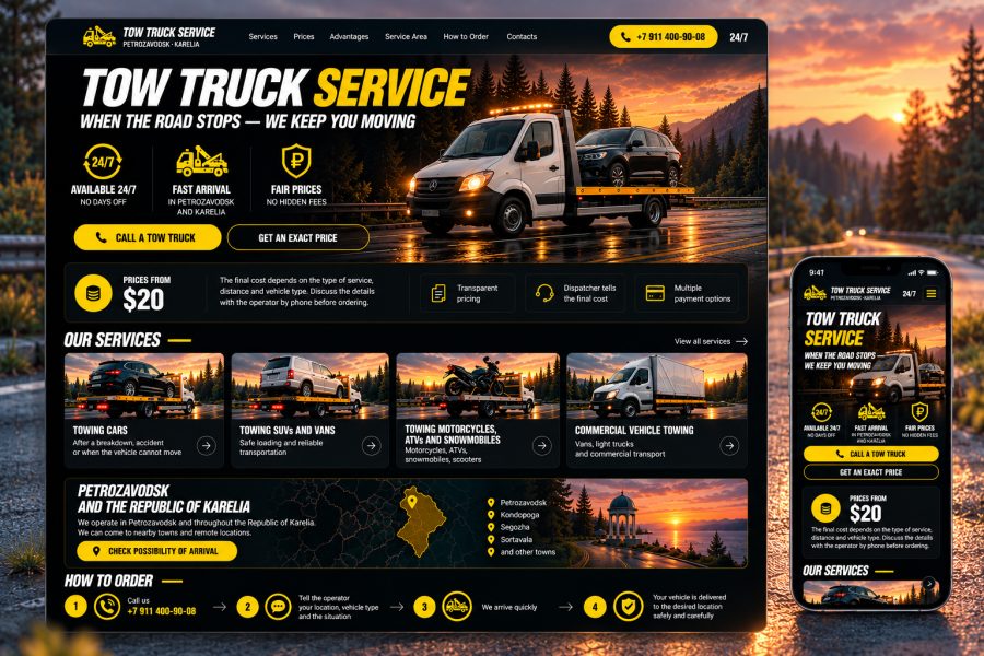 Tow Truck Service — Roadside Assistance in Karelia