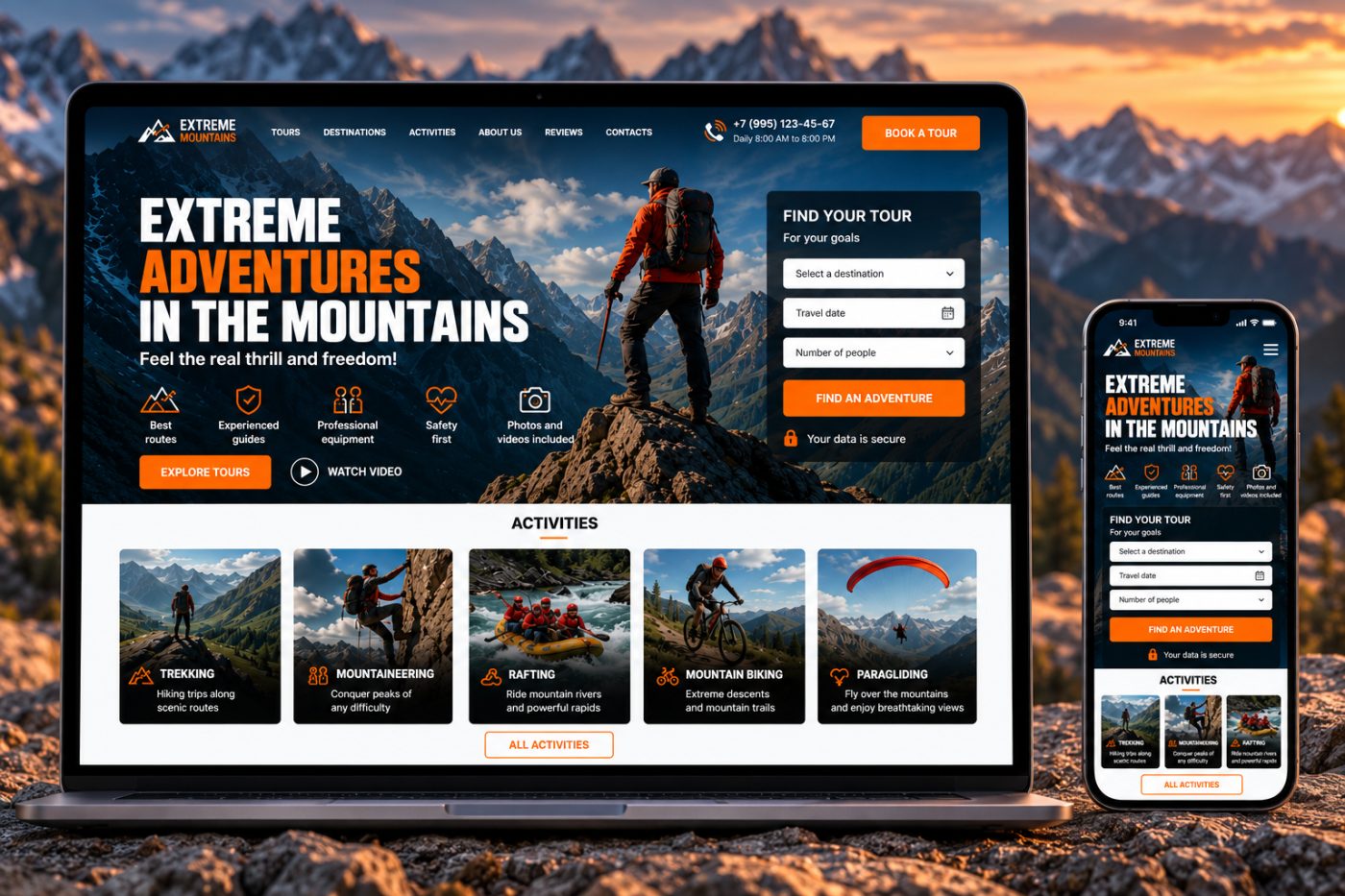 Extreme Mountains travel company website